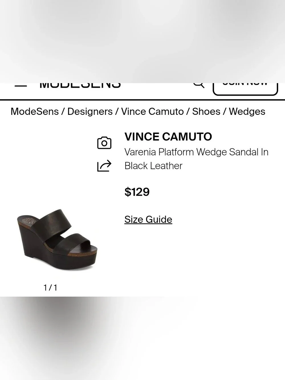 Vince Camuto Black Double-Band Wedge Slide Sandals